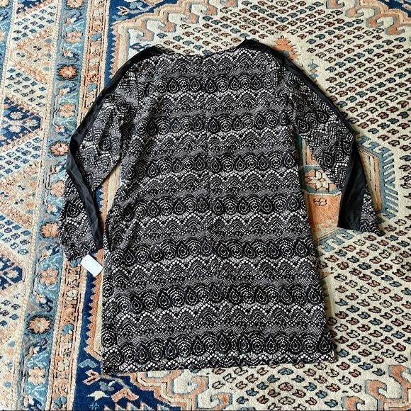 Mossimo Black Cream Faux Lace Printed Shift Dress - Picture 5 of 8